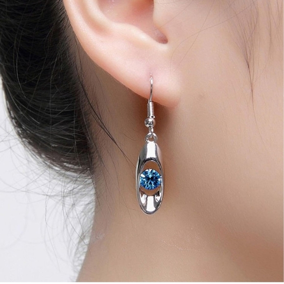 925 Sterling Silver Dangle Drop Earrings and Necklace - Picture 7 of 7